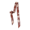 Rustic Wild Roses Twilly Scarf in Oxblood: Western Floral Cowgirl Satin Chiffon Scarf