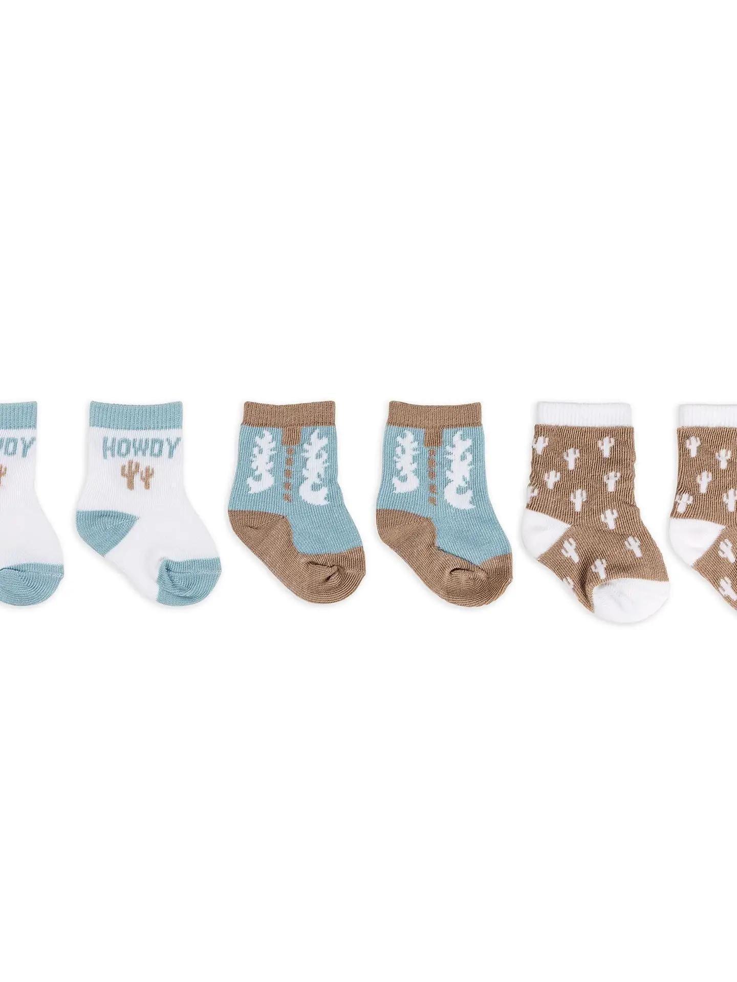Baby Socks Trio Howdy Partner - Blue