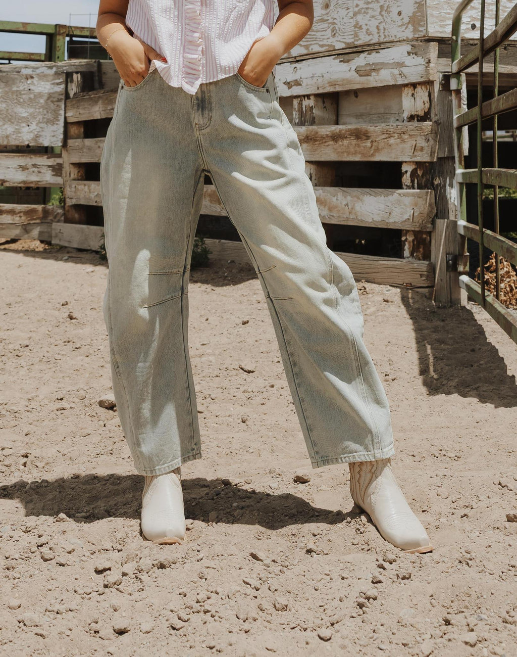 Barrel Washed Denim Pants