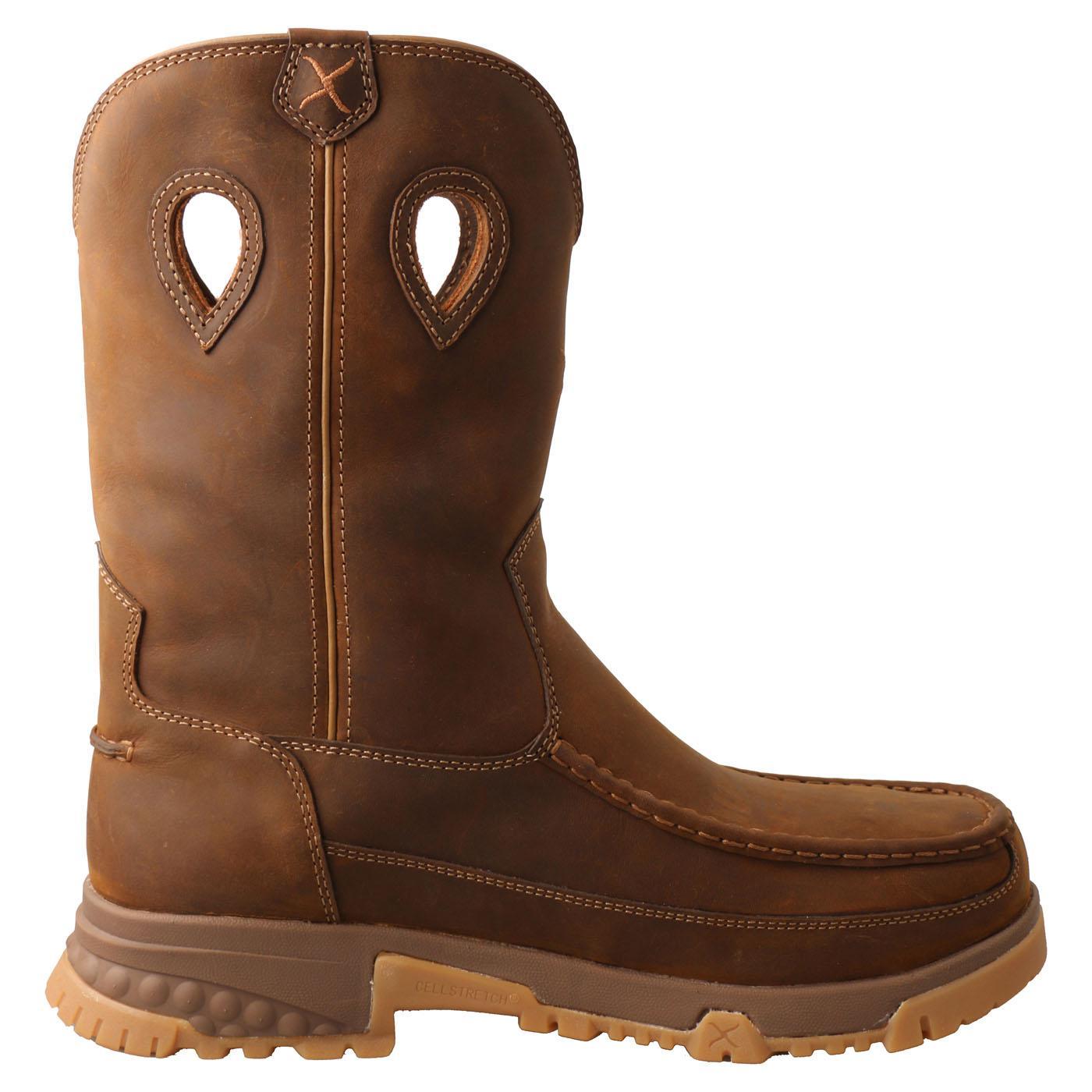 11" Pull On Work Boot - Distressed Saddle MXCNM01
