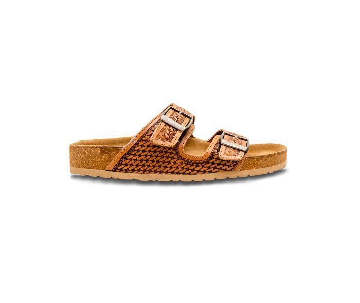 Hulchul Western Hand-Tooled Sandals - S-6919