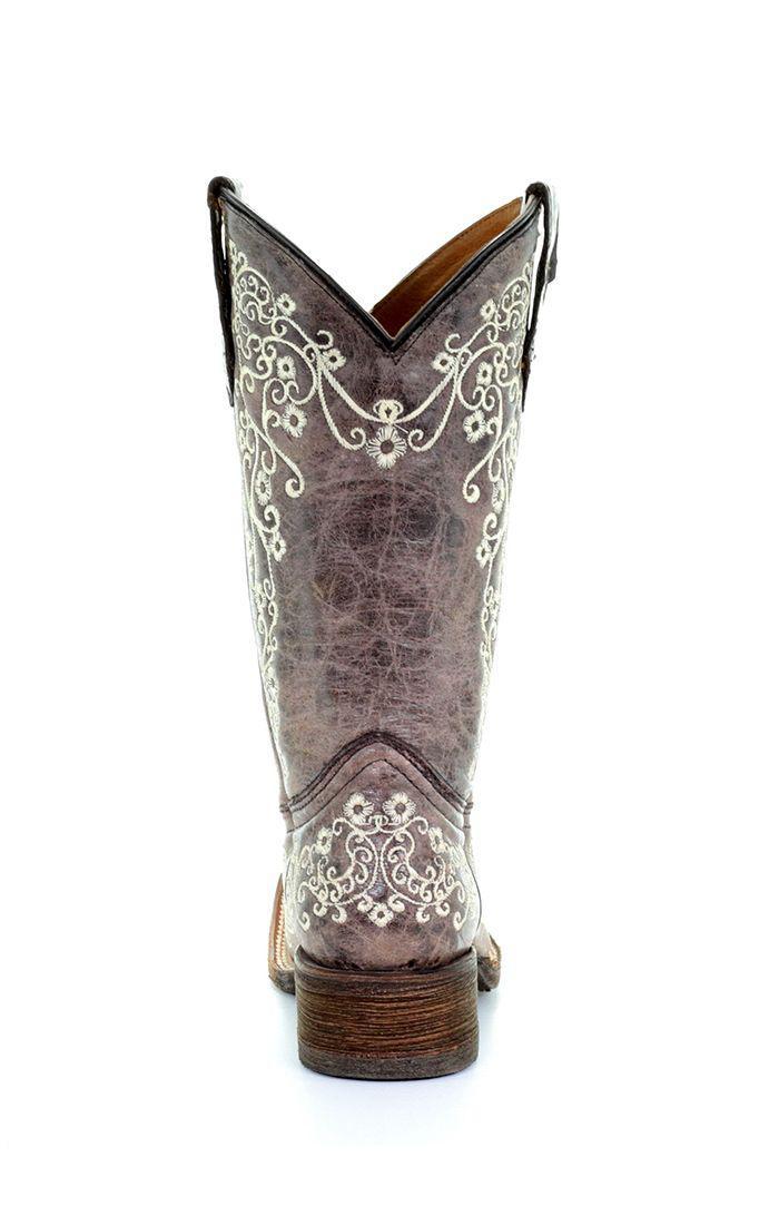 TN BROWN/ BONE EMBROIDERY SQ. TOE A2980