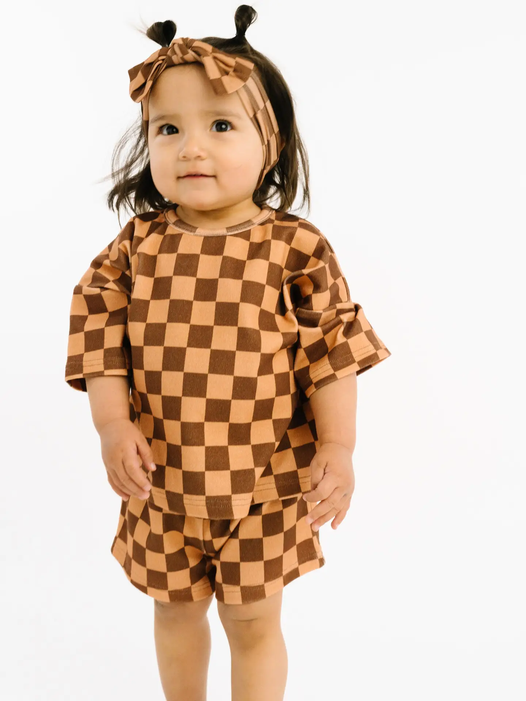 Espresso Checkered Slouchy Set