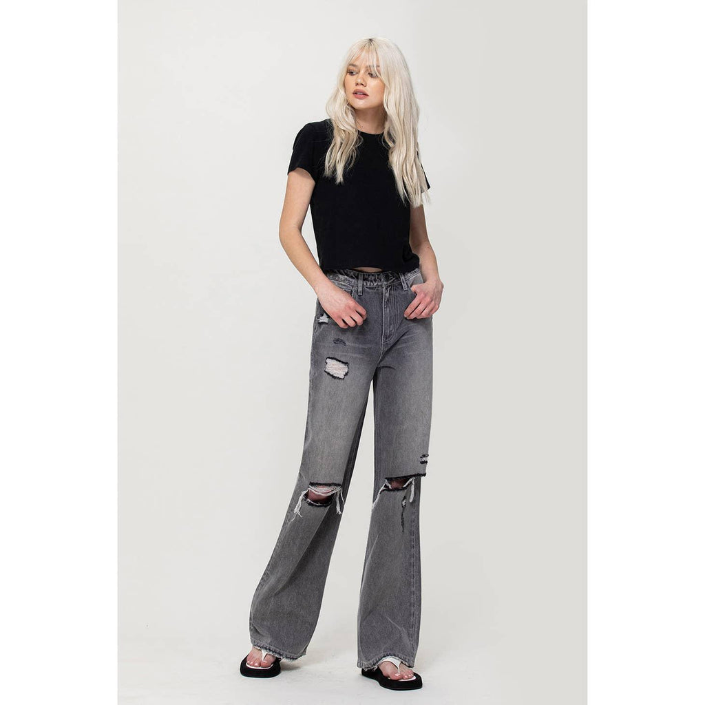 90'S VINTAGE FLARE JEANS | GRANITE