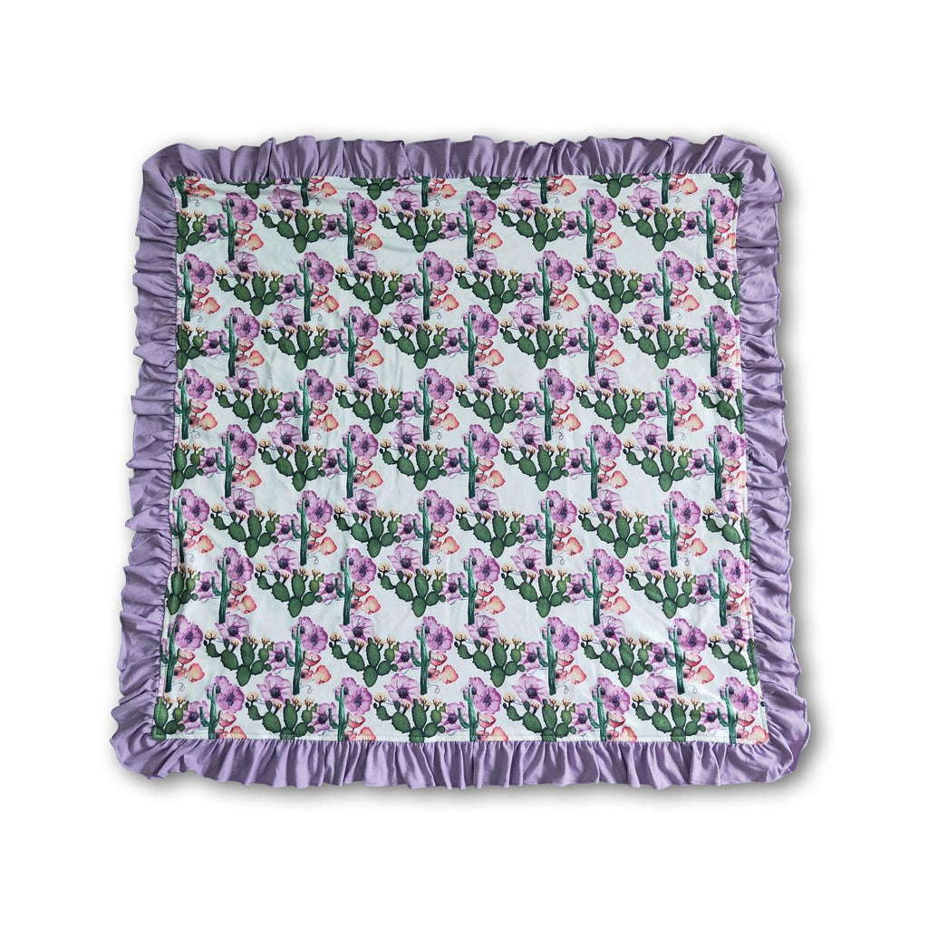 CACTUS LAVENDER FLORAL MINKY BLANKET