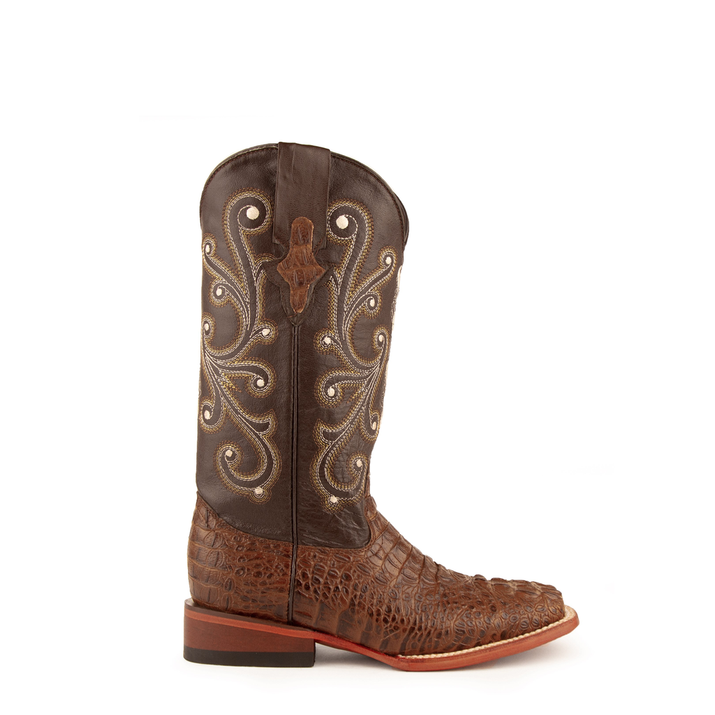 Ladies Print Caiman Stampede S-Toe Sport Rust/Chocolate
