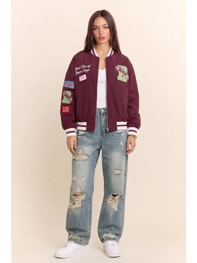 Western Varsity Patch Bomber Jacket