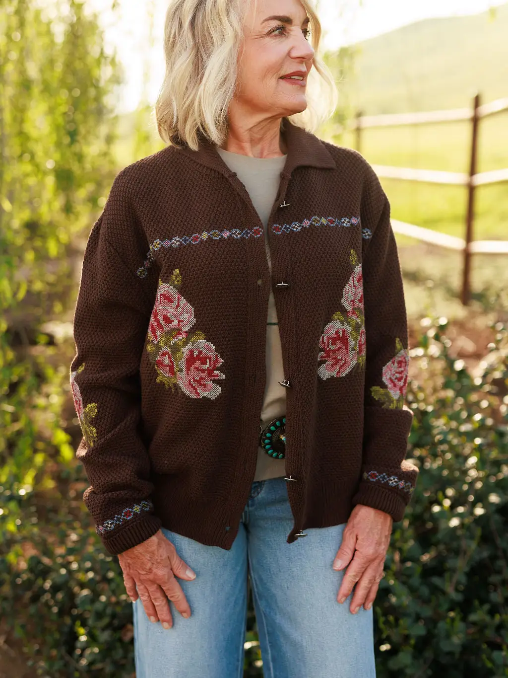 Nana's Rose Garden Sweater