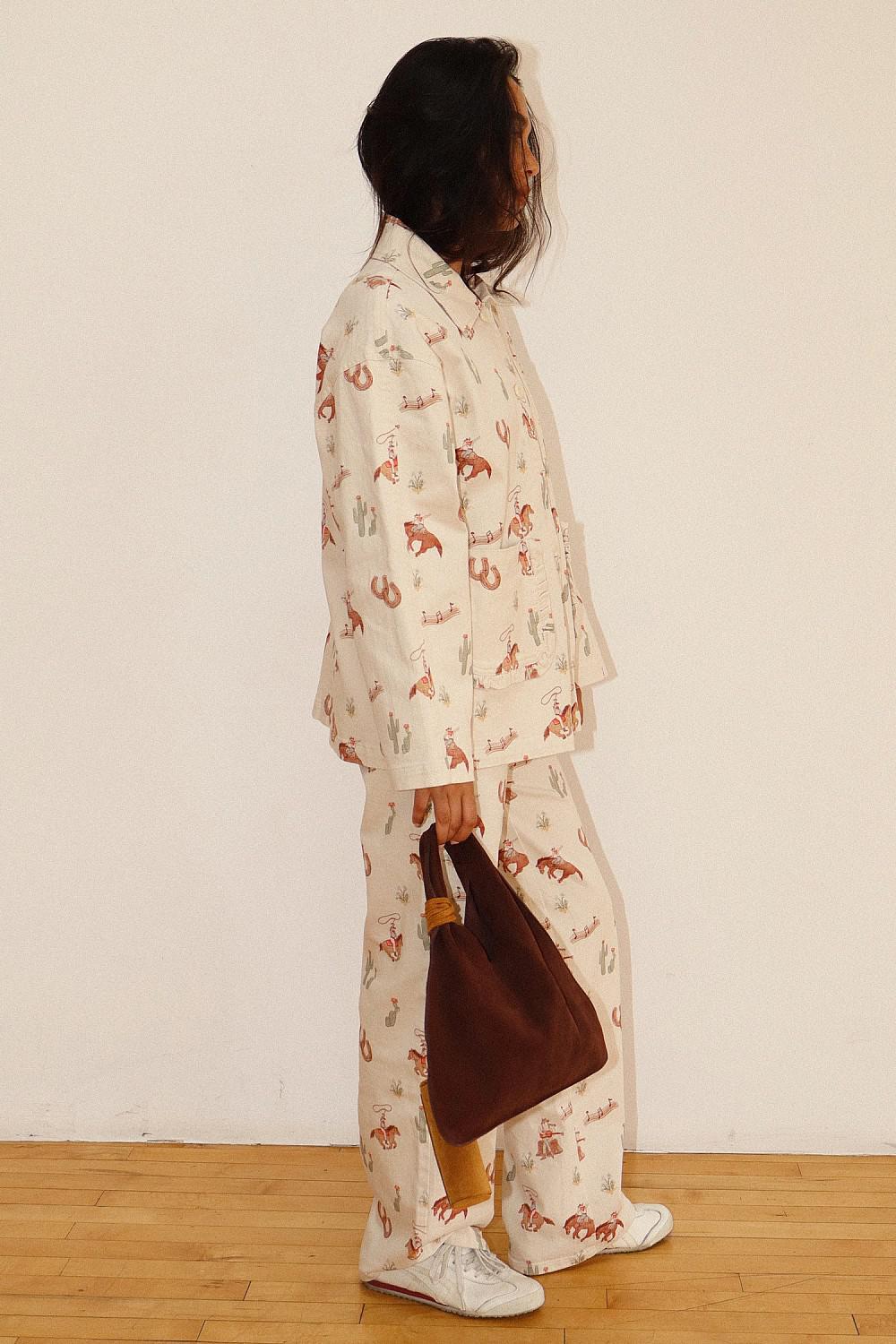 COWGIRL PRINT BUTTON DOWN JACKET