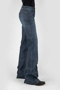 WOMENS JEAN 214 FIT TROUSER STYLE INSET BACK POCKET DETAIL 11-054-0214-0810 BU