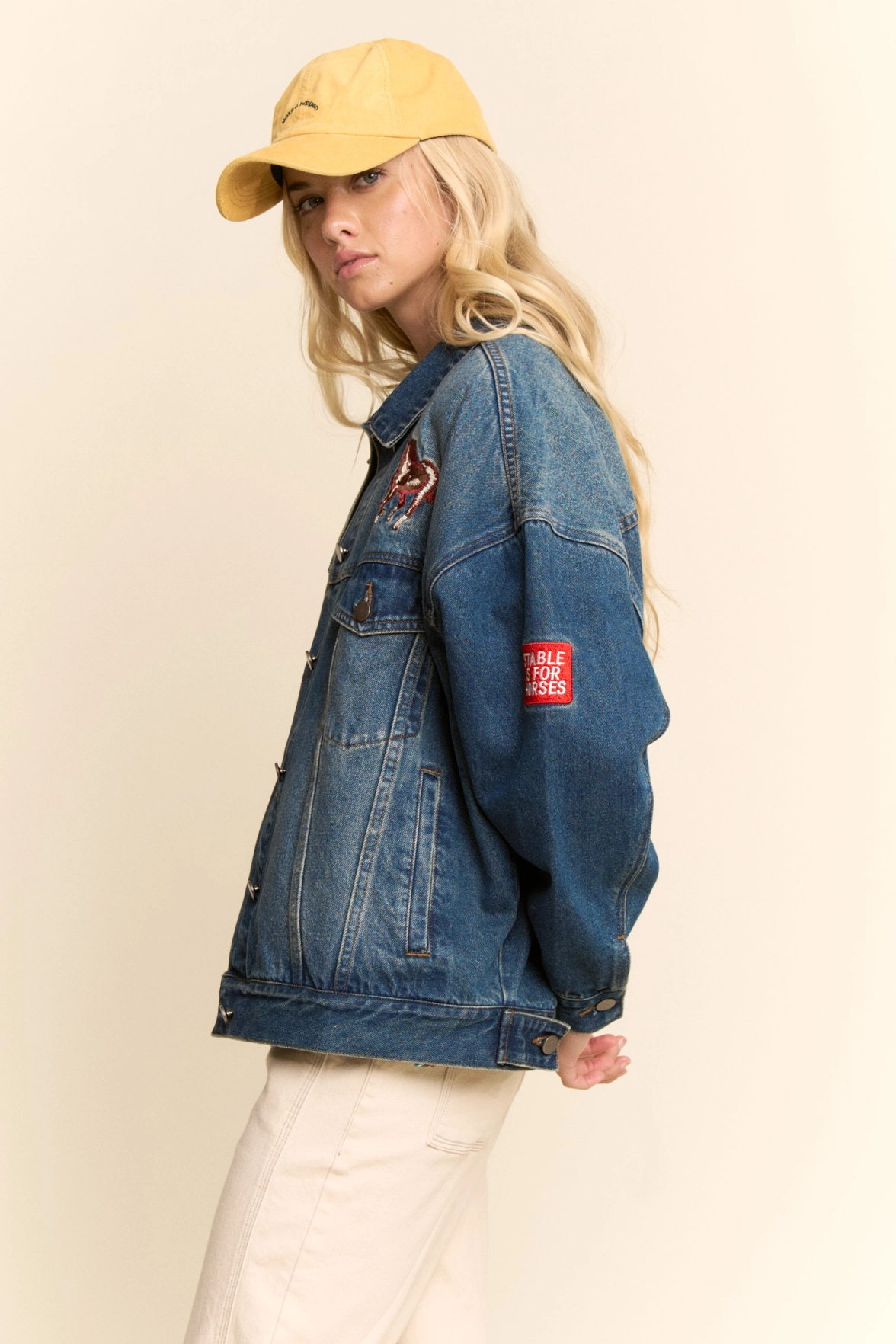 West Coast Rodeo Embroidered Denim Jacket - Dark Denim
