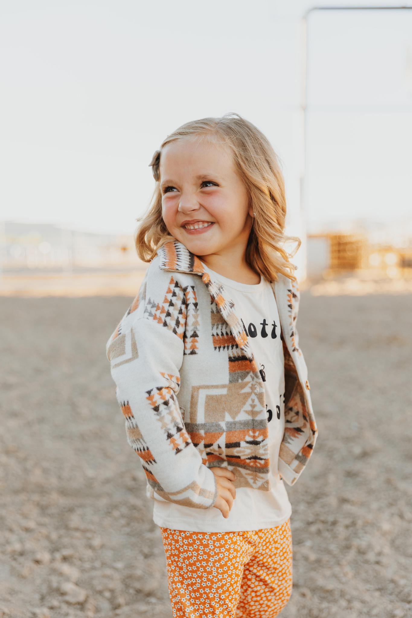 KIDS AZTEC PRINTED SHACKET - KHAKI