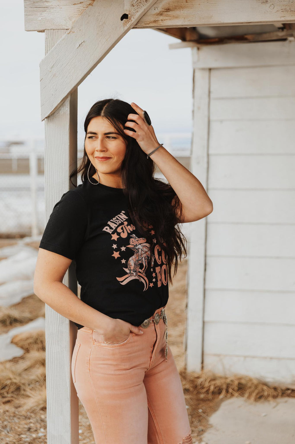90'S VINTAGE CROP FLARE - BRANDIED MELON