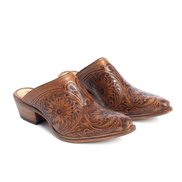 VALERIA HAND-TOOLED MULES S-10613