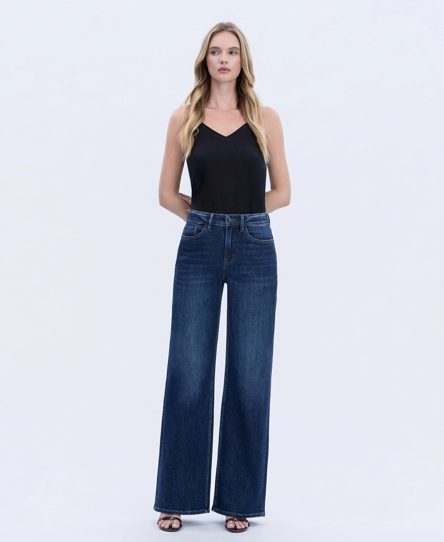 Super High Rise Full Length Wide Jeans T6937