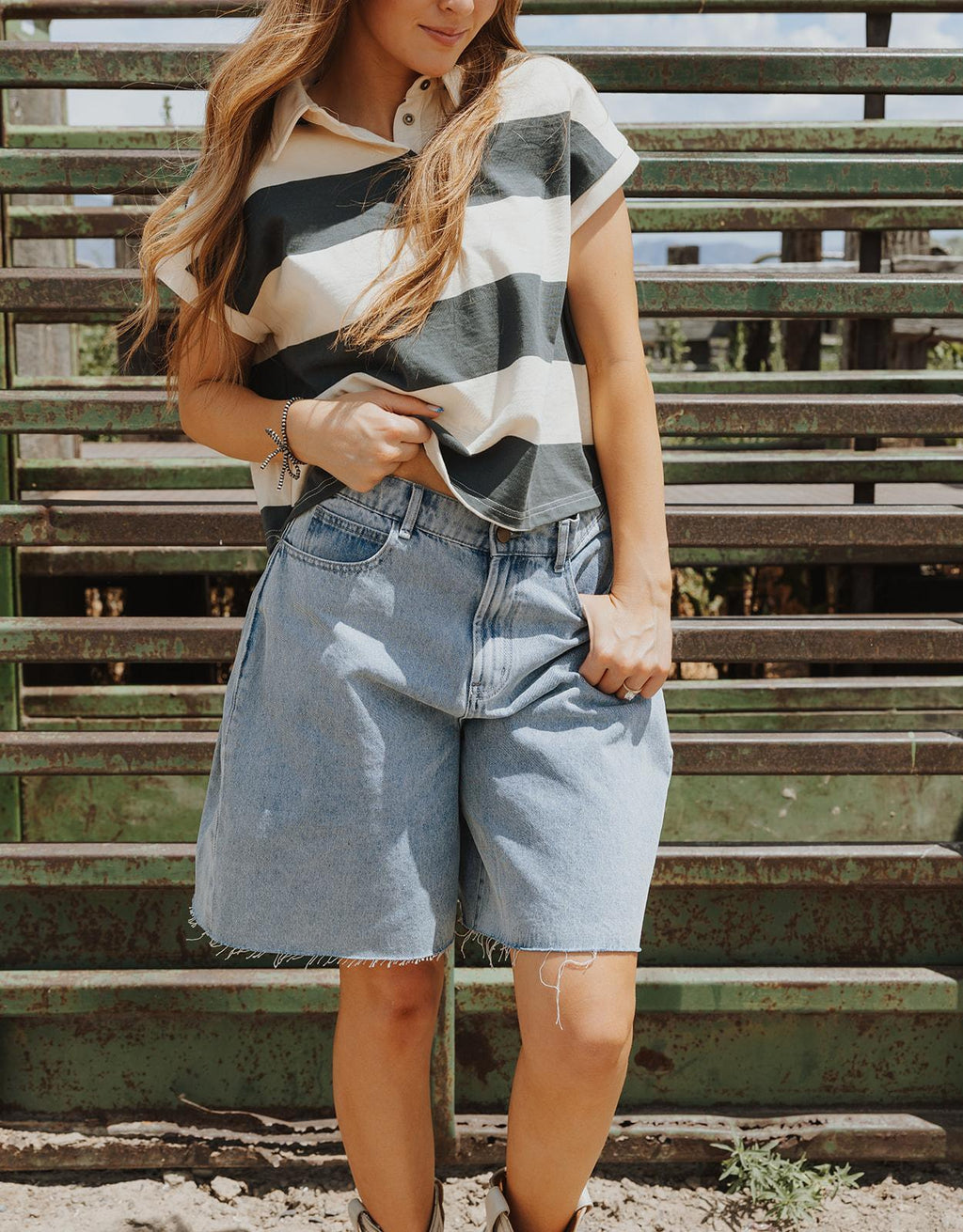 Relaxed Bermuda Denim Shorts