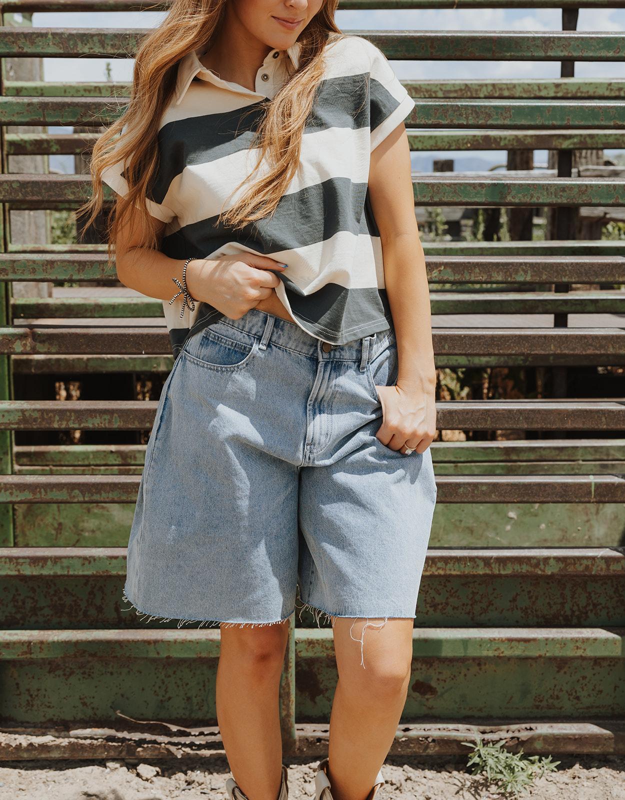 Relaxed Bermuda Denim Shorts