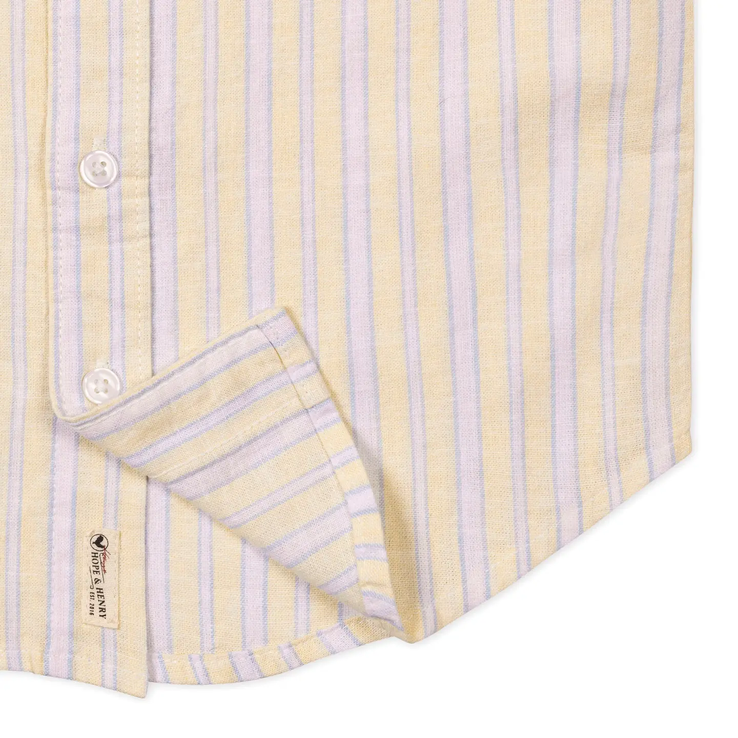 Linen Short Sleeve Shirt - YELLOW