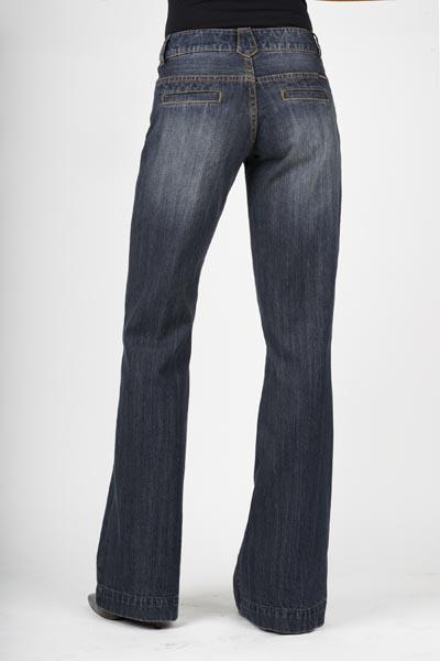 WOMENS JEAN STRETCH DENIM FABRIC 214 CITY TROUSER/ DARK WASH - (REG ONLY) 11-054-0202-0030 BU