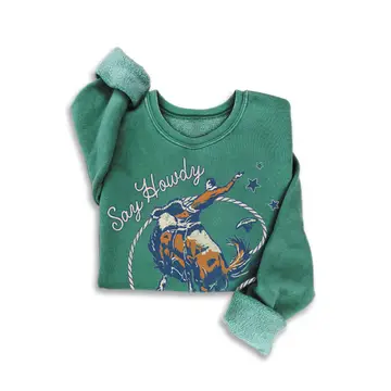 Say Howdy Mineral Sweatshirts - MINERAL DUSTY GREEN