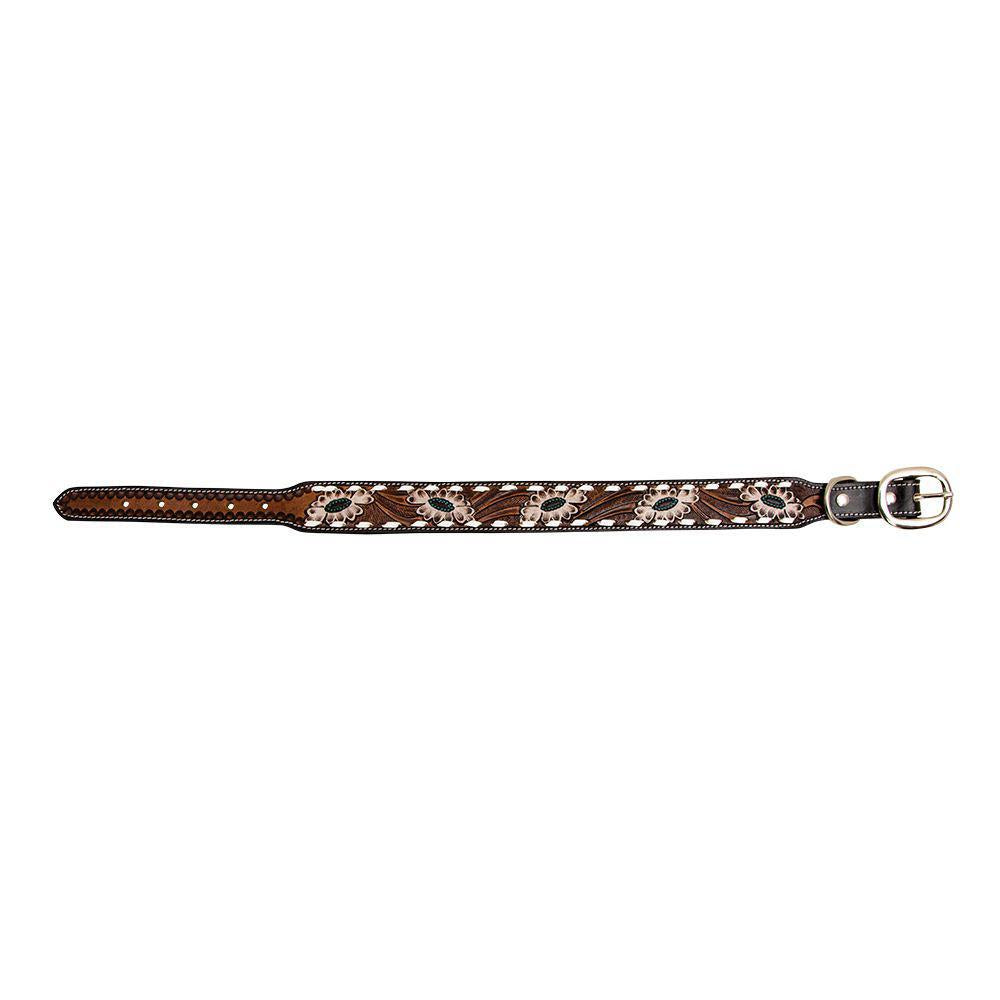 Hotshots Hand-Tooled Leather Dog Collar S-6889