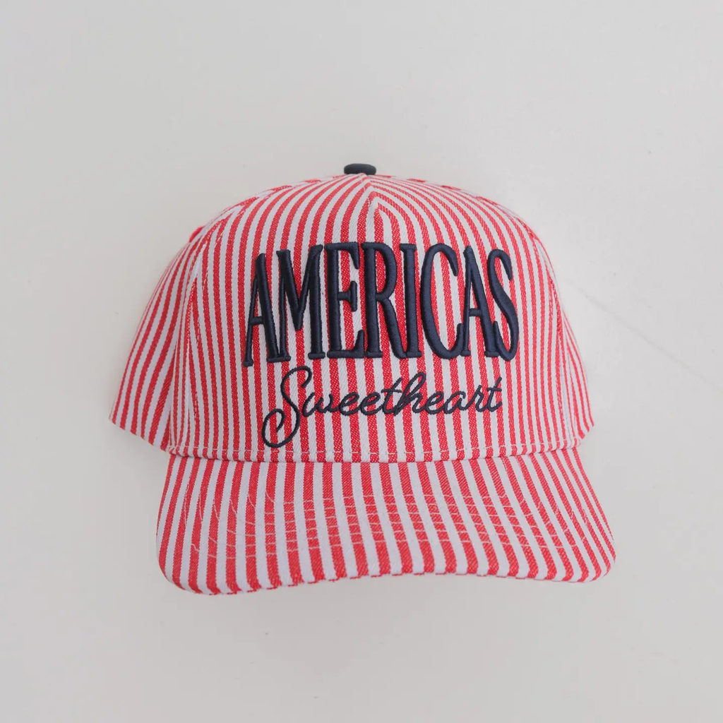 America's Sweetheart Striped Trucker Hat