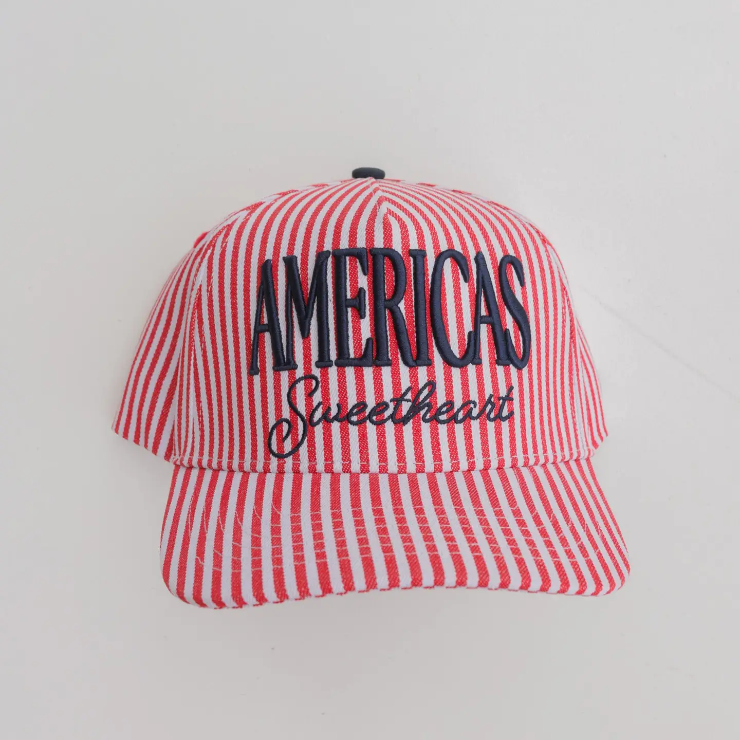America's Sweetheart Striped Trucker Hat