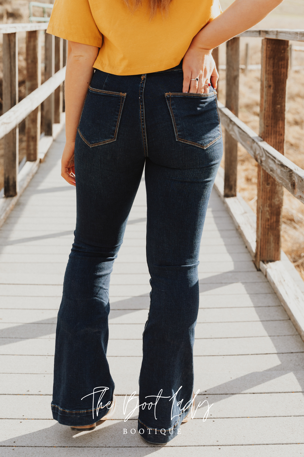 WOMENS JEAN 921 HIGH RISE FLARE FIT PLAIN BACK PKT RECTANGLE FRONT PKTS 11-054-0921-2409 BU