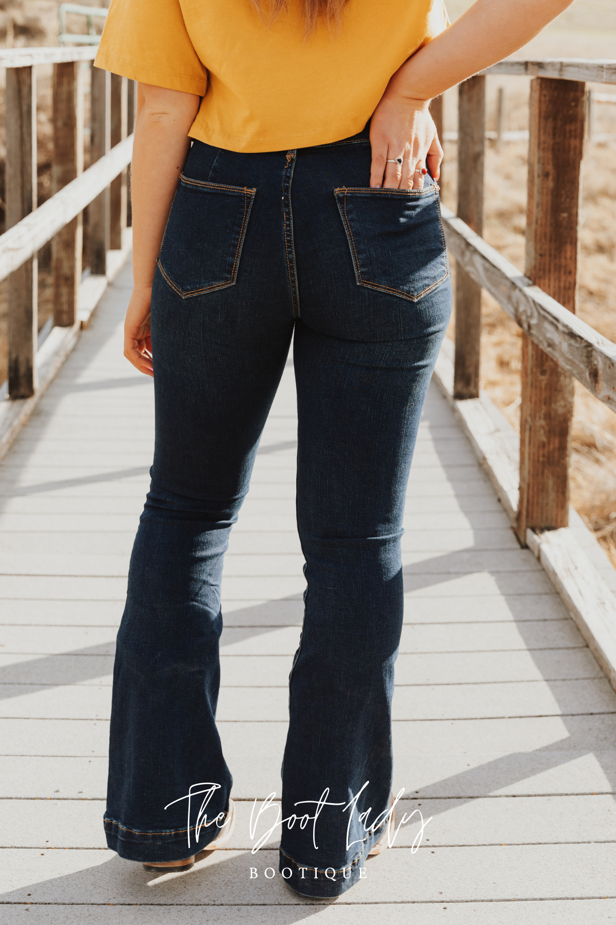 WOMENS JEAN 921 HIGH RISE FLARE FIT PLAIN BACK PKT RECTANGLE FRONT PKTS 11-054-0921-2409 BU