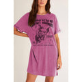 HELLO DARLIN' GRAPHIC DRESS - MINERAL WASH MAGENTA
