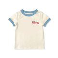 Youth Howdy Tee | Vintage Ringer - Beige