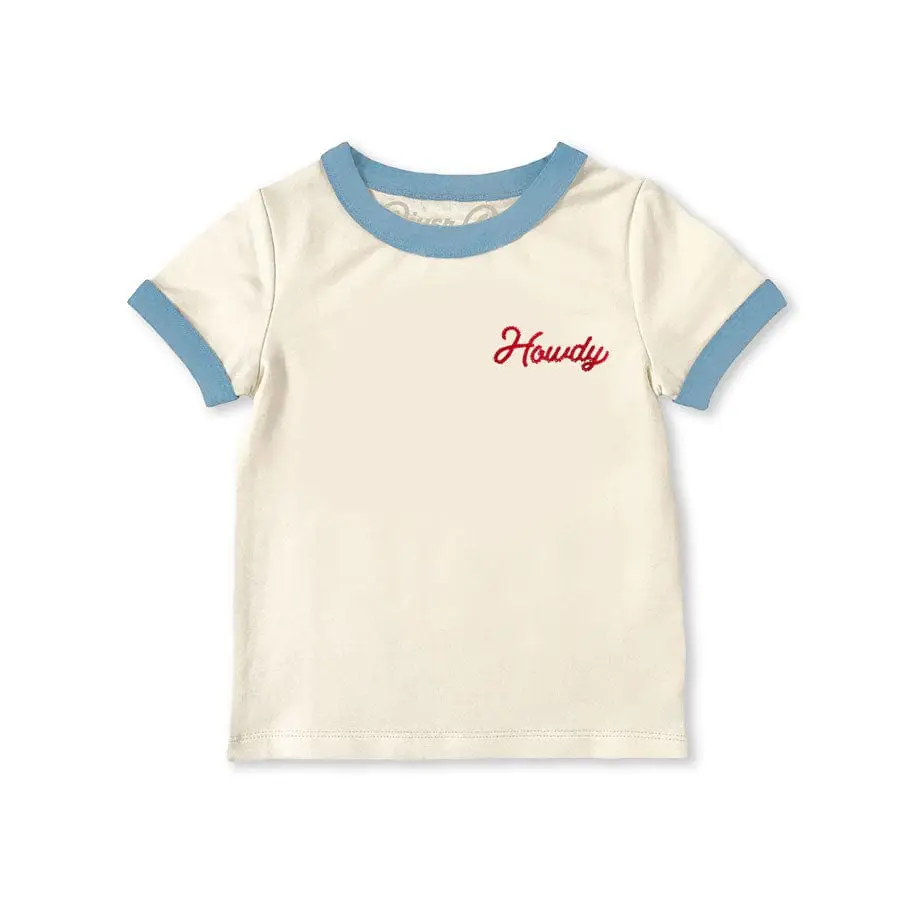 Youth Howdy Tee | Vintage Ringer - Beige