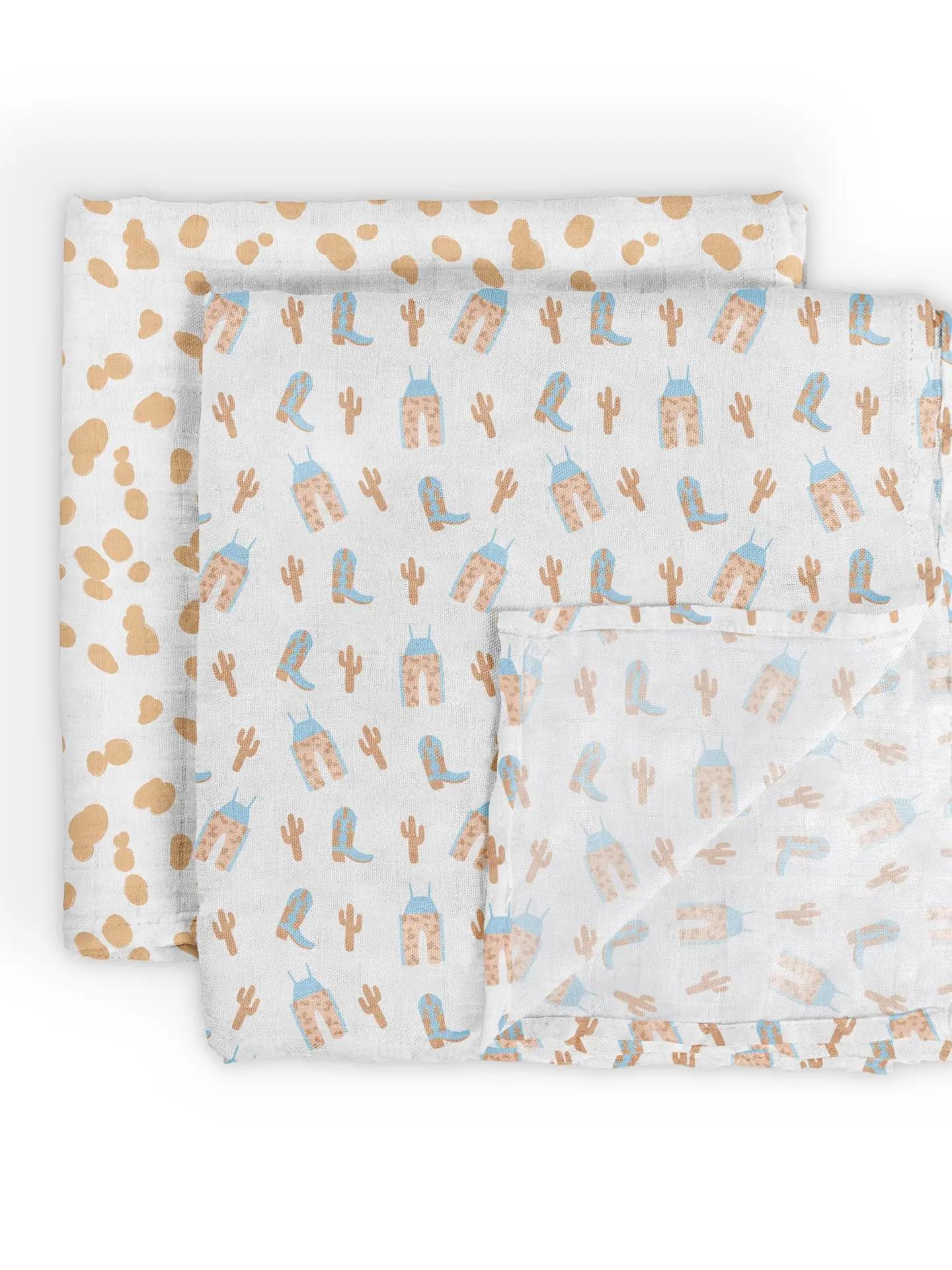Swaddle Blanket Set Howdy Partner - Blue