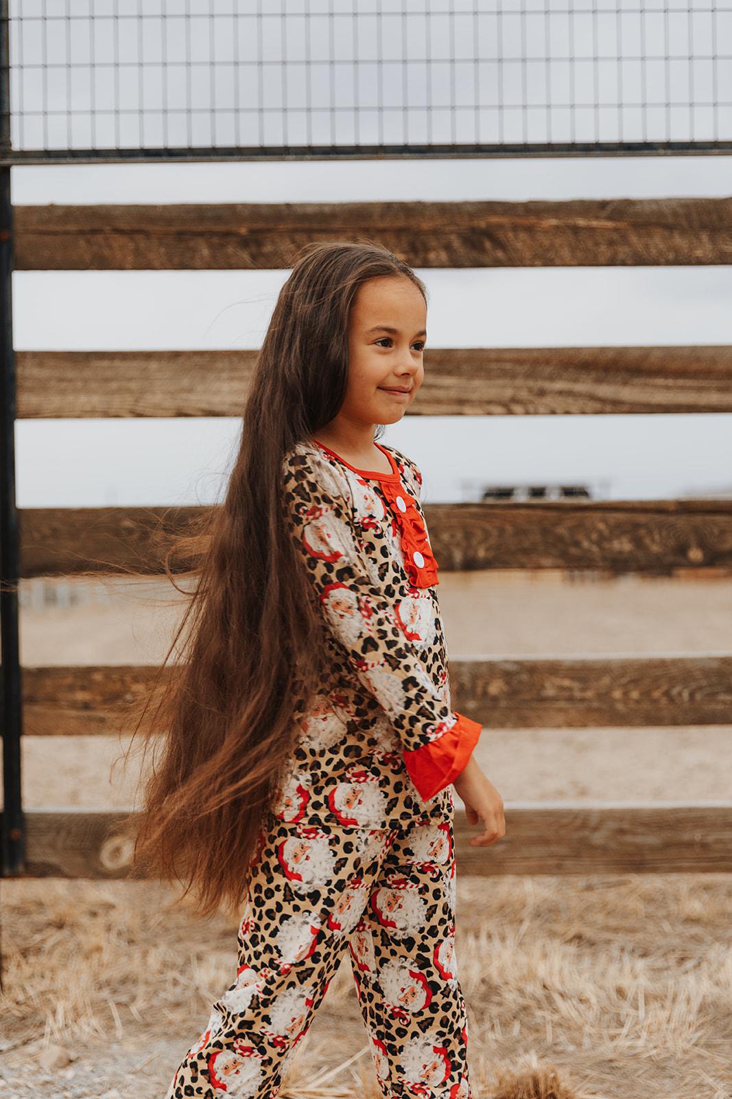 LEOPARD SANTA CHRISTMAS PAJAMA SET