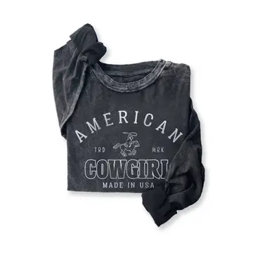American Cowgirl Mineral Graphic Long Sleeve - Mineral Black