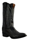 Men's Ostrich Leg R-Toe Black