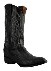 Men's Ostrich Leg R-Toe Black