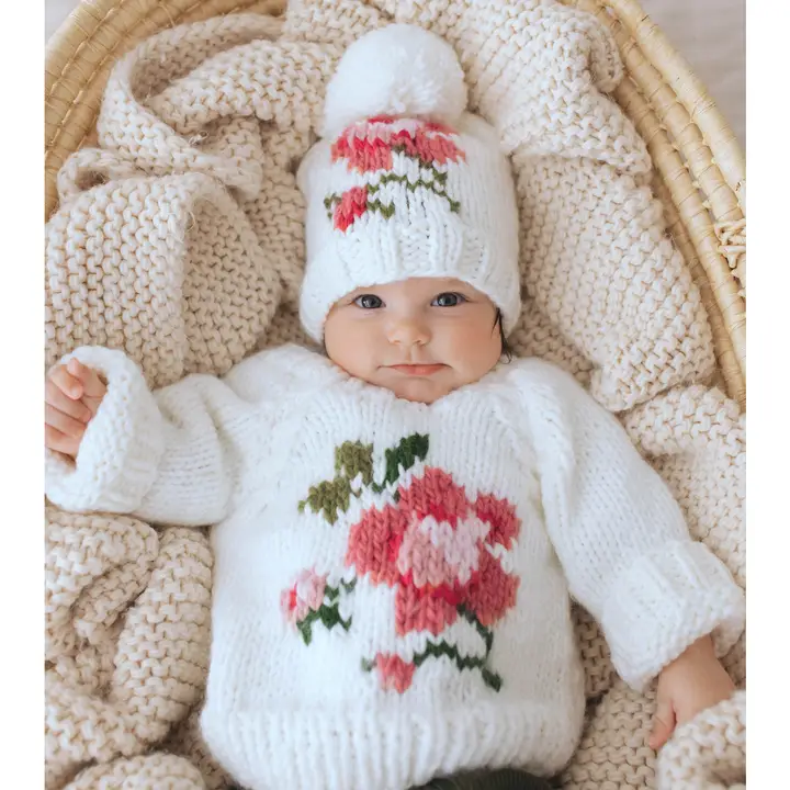 Rose Crew Neck Sweater For Baby & Toddler