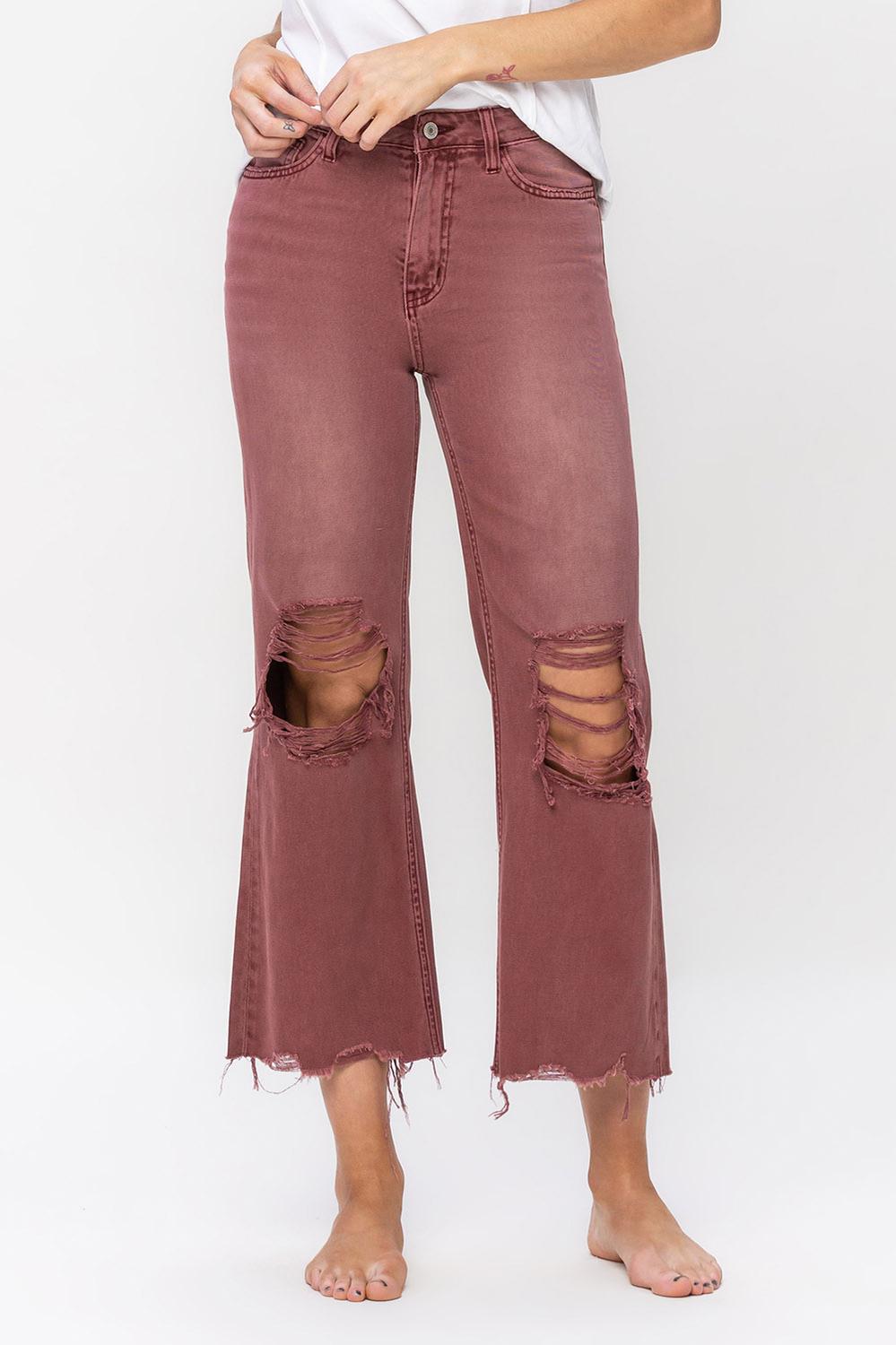 90'S VINTAGE CROP FLARE - RUSSET BROWN