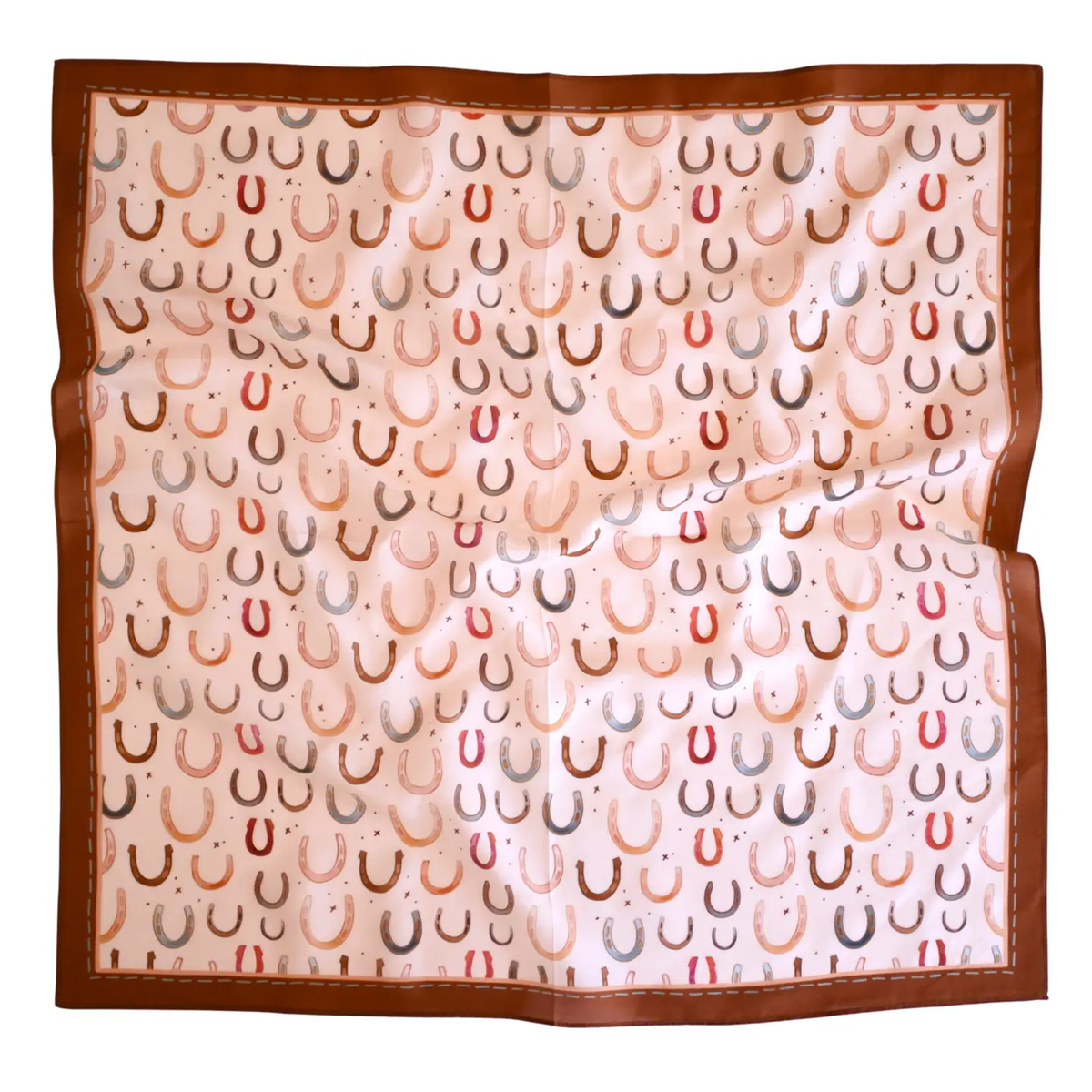 Simple Horseshoes in Natural Western Silk Scarf Wild Rag