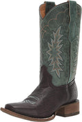 TN CHOCOLATE/BLUE EMBROIDERY SQ. TOE - TYSON SELECTION T0018