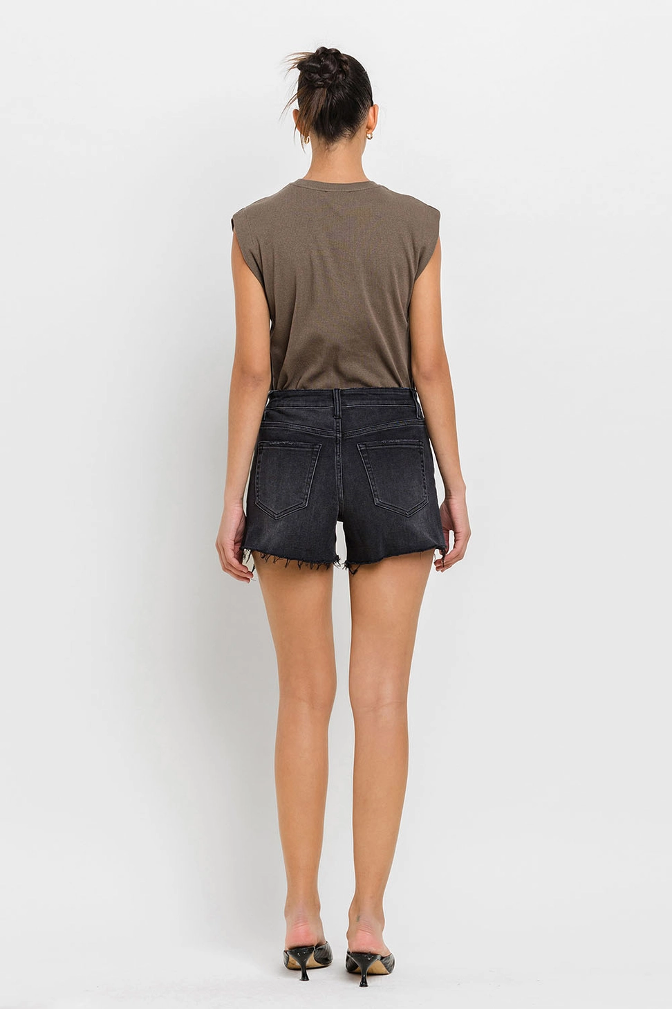 High Rise Side Slit A Line Shorts - Alternate