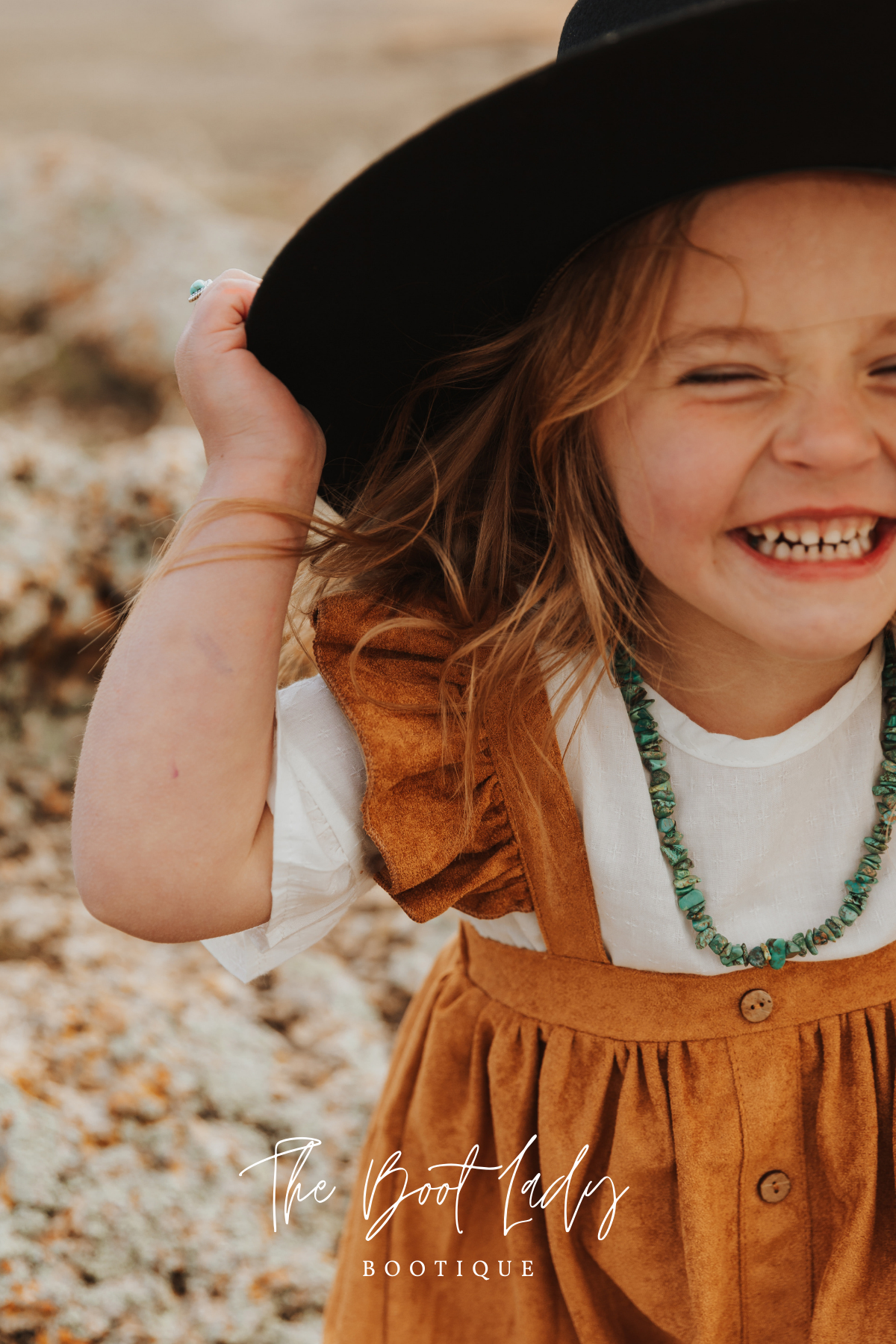 GIRLS KHAKI RUFFLE SUSPENDER DRESS