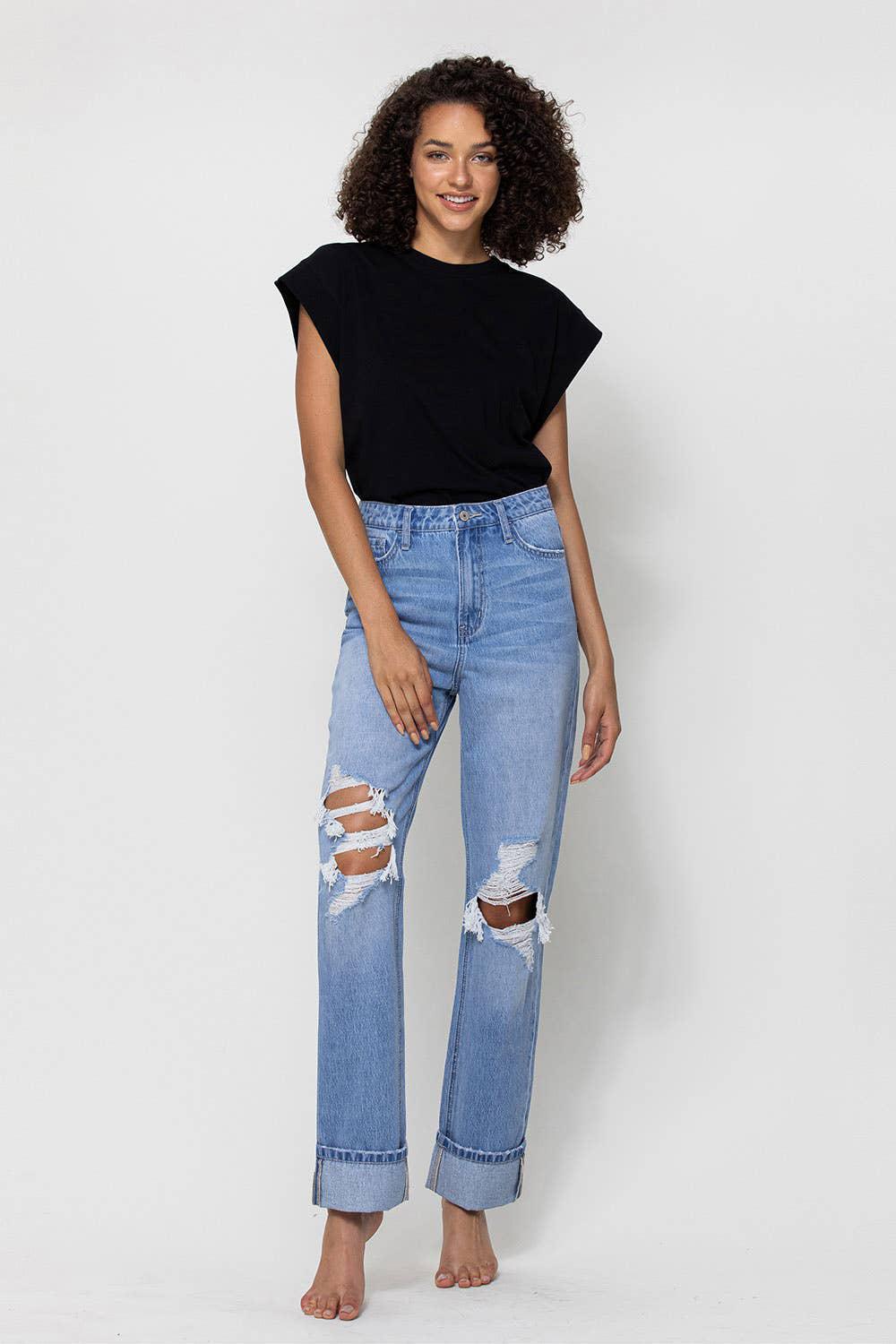 DISTRESSED 90'S STRAIGHT JEANS | ALYSSA FAR OUT