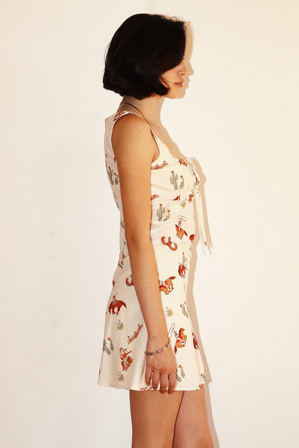 WESTERN PRINT MINI SKIRT