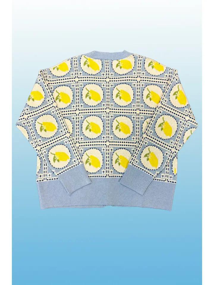 Tiled Lemon Knit Cardigan