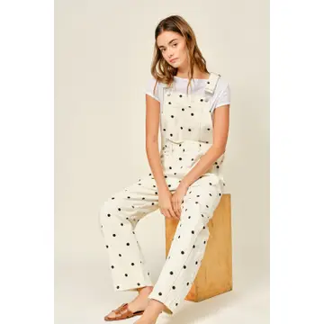 Slouchy Relax Fit Denim Overall - POLKA DOT