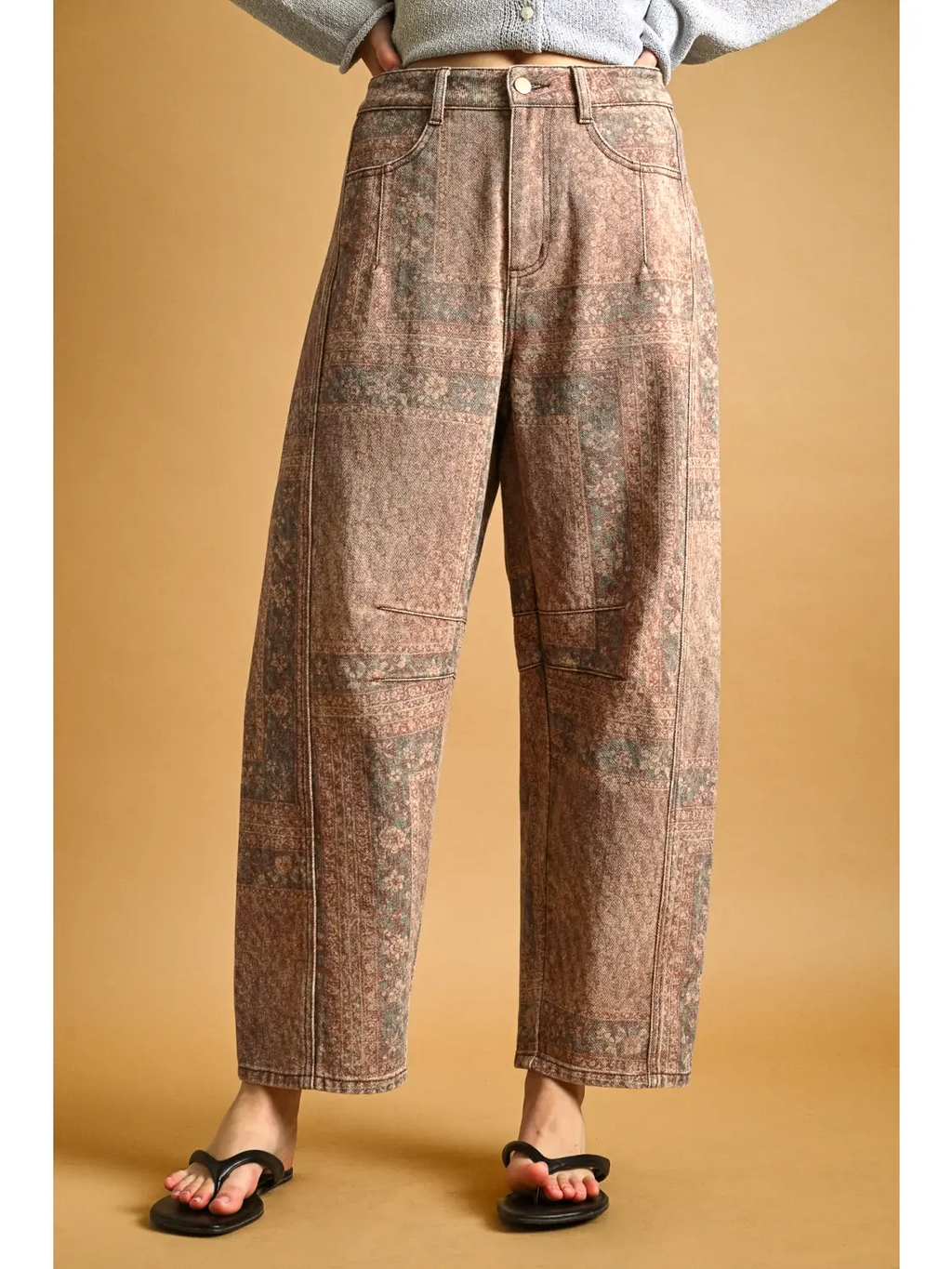 Printed Barrel Pants