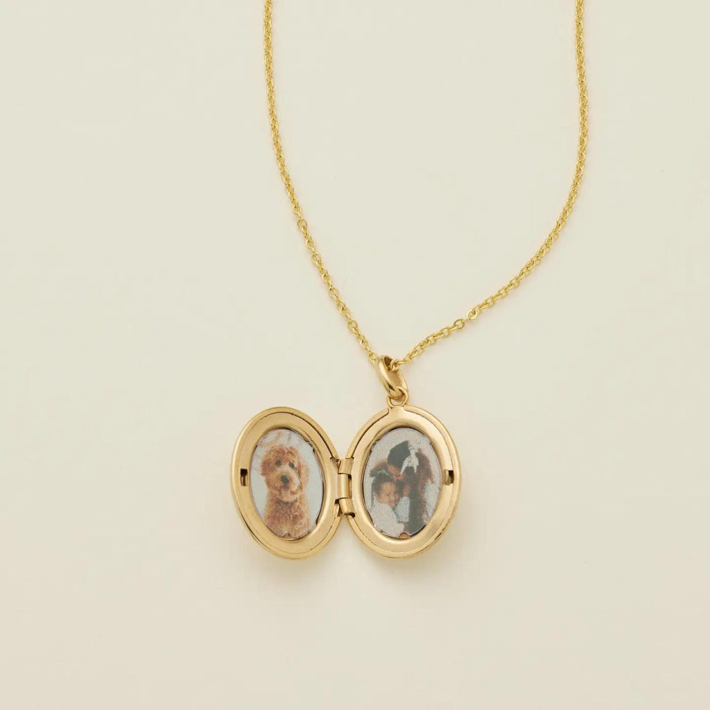Made By Mary Mini Oval Locket Necklace - Gold