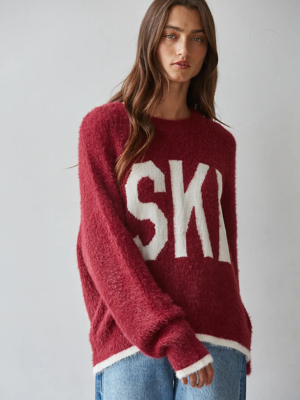 Knit Sweater Jacquard Detailed Crew Neck Pullover